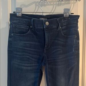 Express Womens Deep Indigo Skinny Jeans + Stretch